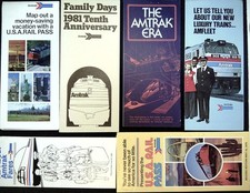 Amtrak --6 Promotional Brochures 1974-1985 picture