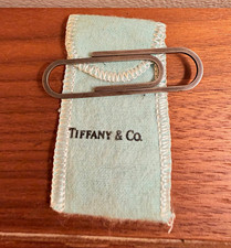 Vintage Tiffany & Co. 2.5” Sterling Silver Paper Clip Money Clip Patina w/ Pouch picture
