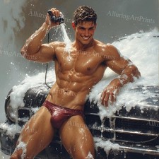 Fantasy Male Model Photo Print Muscular Handsome Shirtless Hunk Abs  -J113 picture