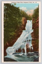Dingman's High Falls Dingman's Ferry PA Curteich C.T. American Art Postcard picture