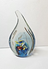Fish Aquarium Paperweight Figurine Teardrop Shaped Blown Art Glass Beach Sea 7