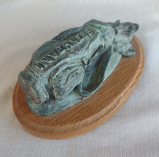 Inverness Golf Club Bag Bronze Toned Resin On Wooden Base Decor / Paperweight picture