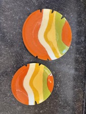 Vintage Pair MCM Bovano of Cheshire Enamel Ashtrays picture