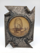 Antique 1893 Chicago Worlds Fair Photo In Metal Etched Frame picture
