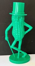 Vintage Green Planters Mr. Peanut Plastic Coin Bank Advertising 1950s  8.5 in picture