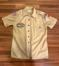 Vintage BSA Boy Scouts Uniform Shirt Tawa Lodge 129 Atlanta Council OA Patches picture