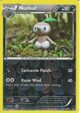 POKEMON CARD REVERSE HOLO NUZLEAF 72/122 NO 274 WILY POKEMON TCG CCG picture