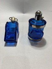 Vtg Avon Cobalt Blue Glass Aftershave Bottles Lot Tai Winds & Mug Stein Decanter picture