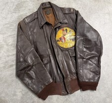 Original VTG Flight A-2 leather jacket WWII USAAF Air Force bomber 1940s Sz 38 picture