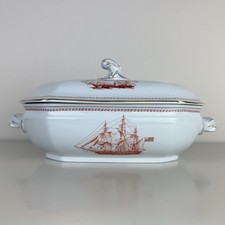 SPODE Copeland Red Gold Trim Ship TRADE WINDS 11 1/8