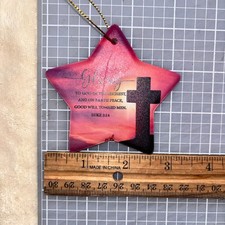 Beautiful Ceramic 2-sided Star Christmas Ornament 3