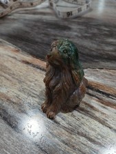 Carved Onyx Agate Stone Dog Miniature Figurine Statue Sculpture Mini picture