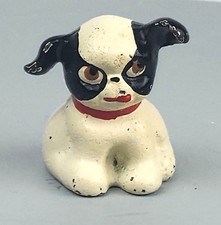 Antique Hubley Fido Cast Iron Puppy Dog Paperweight Original Paint 1.5
