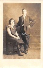 Ohio Postcard Real Photo RPPC c1910 COLUMBUS Woman Man Pose Studio picture