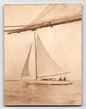 Photo Sailboat Out At Sea Yacht Sailing Vintage c1900 picture