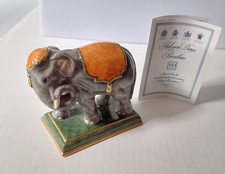 Rare Halcyon Days Porcelain Indian Elephant Figurine England Original Box MINT picture