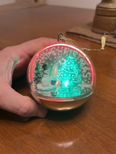 Vintage Singing/Lighting Christmas Ornament Snowman Globe Sound Activated WORKS picture