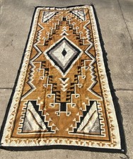 Dine Navajo 1940's Two Grey Hills Large Room Size Rug NR Toadlena 5' x 10' +/- picture