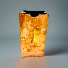 Vintage Paper Bag Vase By California Bronze Copper Coated Pop Art Sculpture picture