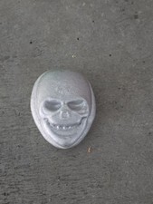 handcrafted solid metal skull medallion picture