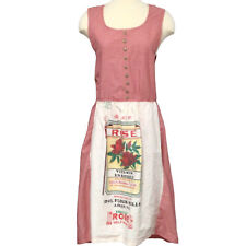Vintage Handmade D & L Flour Mills Rose Flour Sack Red Gingham Full Apron picture