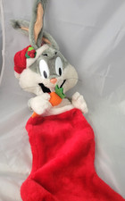 VINTAGE 1992 Bugs Bunny Plush Christmas Stocking 30