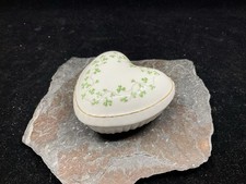 Royal Tara•Fine Bone China•Heart Shaped Covered Box•Hand Painted Shamrock Design picture