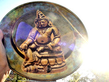 Jambhala God of Wealth Kubera Offering Tray Temple Altar Shrine Blessing Plate picture