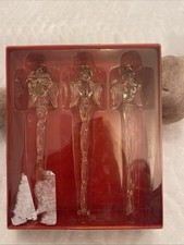 Vintage Set Of 3 Pier 1 Icicle Angels Hand-Made Glass Ornaments 6.5”  picture
