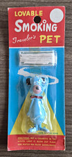 Vintage Lovable Smoking Traveler’s Pet Blue Dog Smoke Rings Hong Kong NOS picture