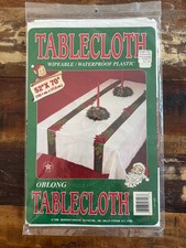 Vintage Christmas Tablecloth Bleyer IND.,INC Wipeable Waterproof 52”x70” picture