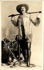 Buffalo Bill Cowboy Saddle Lasso c1930 Real Photo Vintage Postcard bhn picture