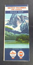 1962 British Columbia Alberta  road map Chevron map gas Canada picture