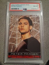2002 TOPPS SPIDER-MAN #2 PETER PARKER ROOKIE TOBEY MAGUIRE PSA 8 ONLY 5 HIGHER picture