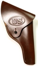 WWII US ARMY S&W VICTORY .38 PISTOL BELT HOLSTER-BROWN picture