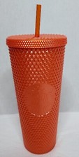 Starbucks Halloween 2022 Orange Pearlized Studded Bling Venti Tumbler 24oz NEW picture