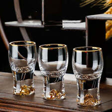 Small Crystal Glass One-shot Cup Divider Gold Foil Liquor Cup picture