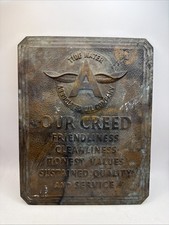 ANTIQUE 1930s TIDE WATER OIL FLYING A Bronze Retail Display POS Sign ORIGINAL picture