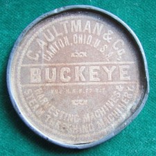 C AULTMAN & Co BUCKEYE Harvesting & STEAM THRESHING Machines pocket mirror  OHIO picture