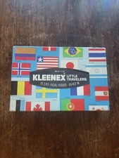 Vintage KLEENEX Little Travelers Box 1970's Tissues World Flags 1924 Essex  picture