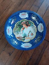 Vintage Coca Cola Metal Serving Tray Girl Have a Coke Circle Shaped picture