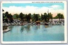 K54/ Russells Point Indian Lake Ohio Postcard c1935 Boat Landing   332 picture