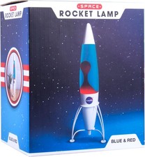 NEW Retro vtg style NASA Rocket Ship Space Lava Lamp Lite Blue/Red  17” picture