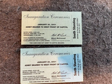 RARE 2001 Presidential Inauguration Ceremonies Passes of George Bush (SET OF 2) picture