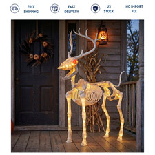 Way To Celebrate 60-Inch LED Illuminated Deer Skeleton Halloween Prop picture