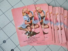 Vtg 40s, 50s Pin-Up Playing Cards, Full Deck, Waukesha Truck Sales Advertising picture