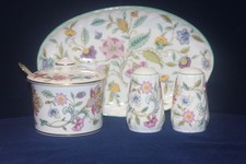 Minton Haddon Hall Tray, Marmalade Condiment Jar With Spoon, Salt/Pepper Shakers picture
