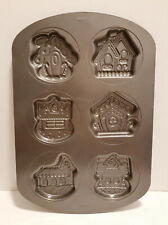 Wilton Gingerbread Village Cookie Pan Gelatin Mold 6 Cavity Christmas 2009 picture
