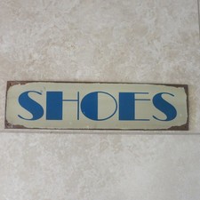 Shoes Retro Vintage Distressed Blue & Tan Metal Sign picture