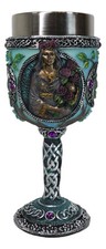 Wicca Triple Moon Goddess Maiden Mother Crone Witchcraft Wine Goblet Chalice 5oz picture